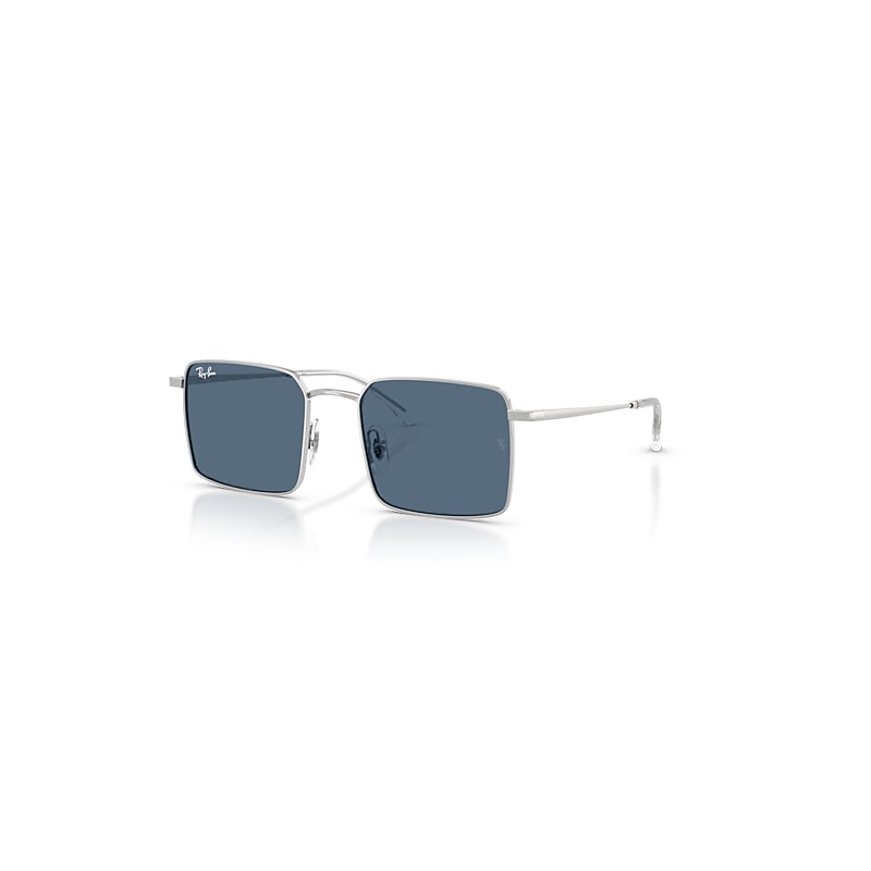 Ray-Ban Sunglasses  Idan Bio-Based - Silver Frame Blue Lenses 50-20, RB3782