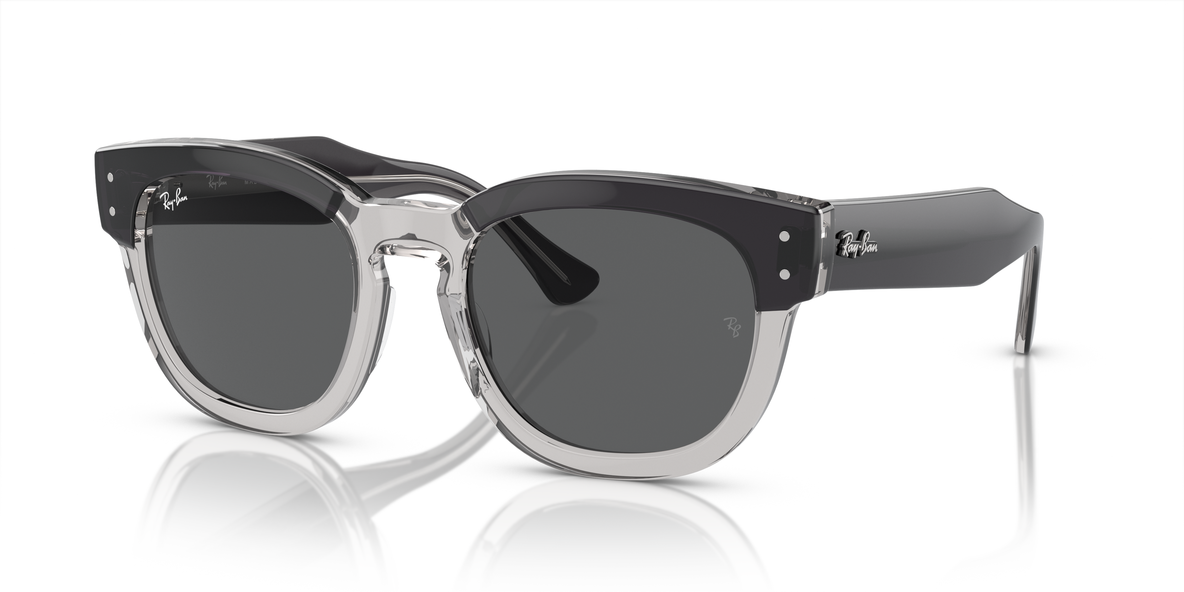 MEGA HAWKEYE Polished Dark Grey On Transparent Grey Frame Dark Grey Lenses 53-21