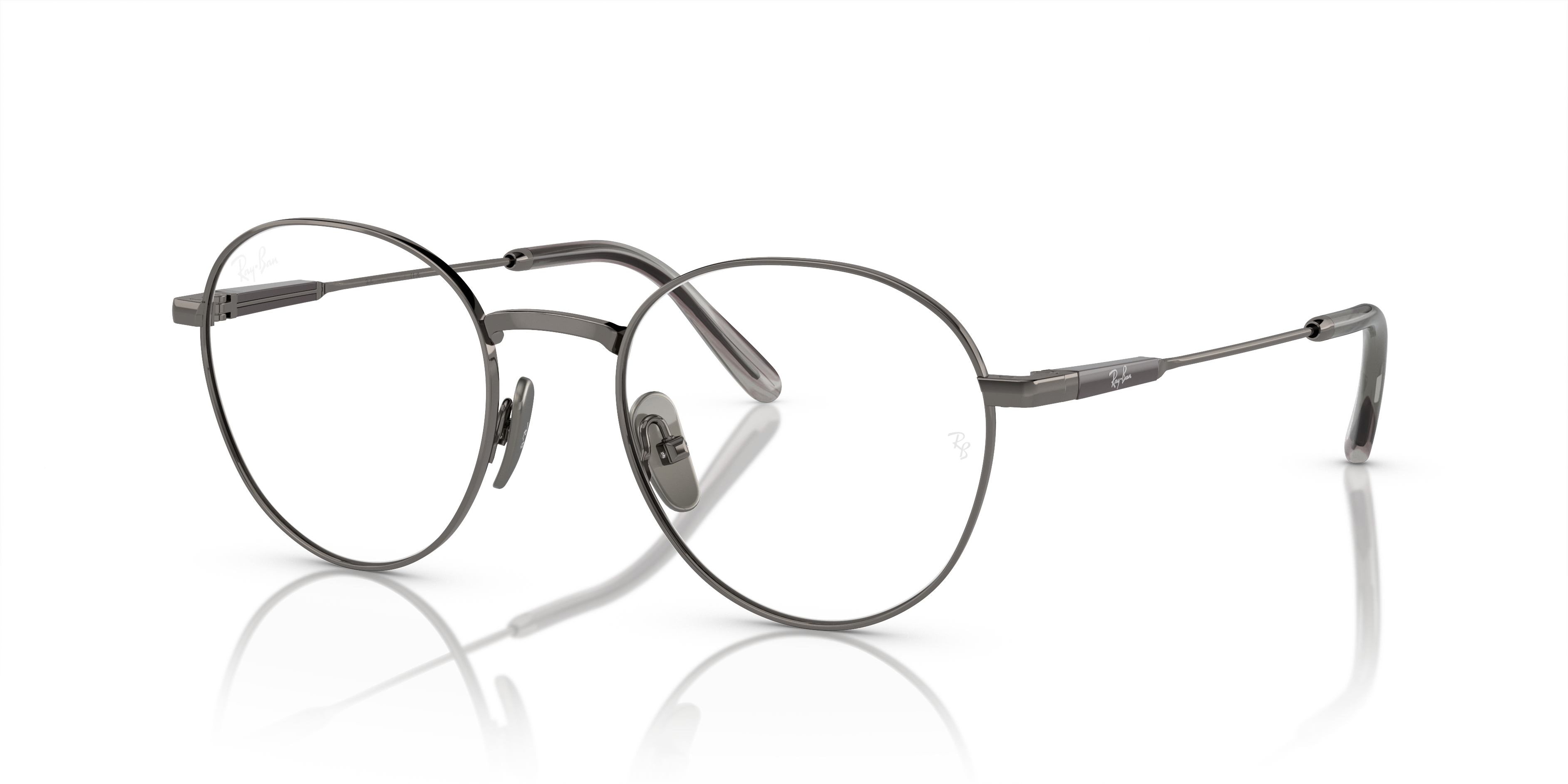 DAVID TITANIUM OPTICS Polished Gunmetal Frame Clear Lenses 51-20