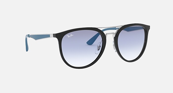 RB4285 Sunglasses in Black and Clear Gradient Light Blue