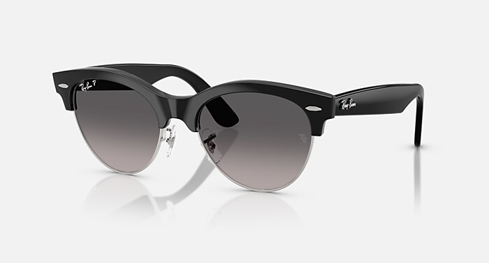 美品RayBanサングラス CLUBMASTER OVERSIZED CLUBMASTER WAY Sunglasses in Black On Silver and Grey