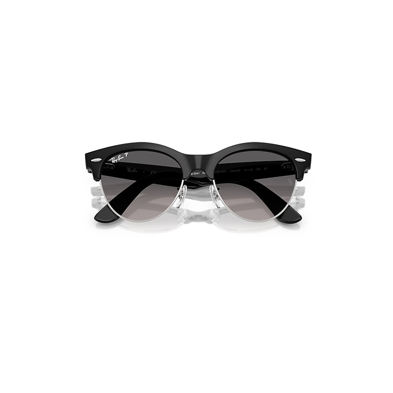 Ray Ban Clubmaster Way Sunglasses Black Frame Grey Lenses Polarized 51-19 In Black