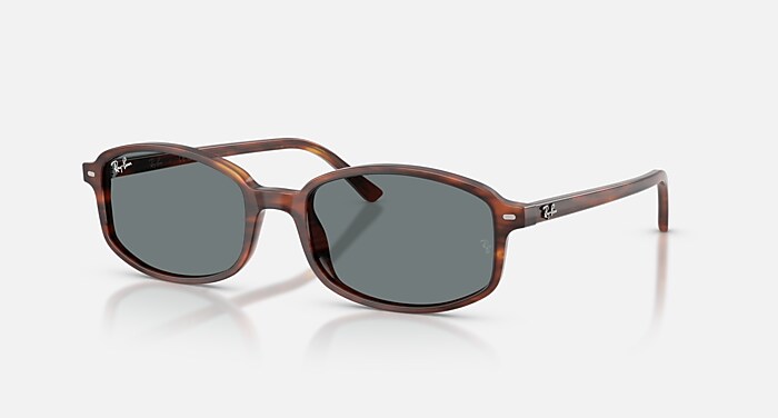 SAM Sunglasses in Striped Havana and Blue - RB2232F | Ray