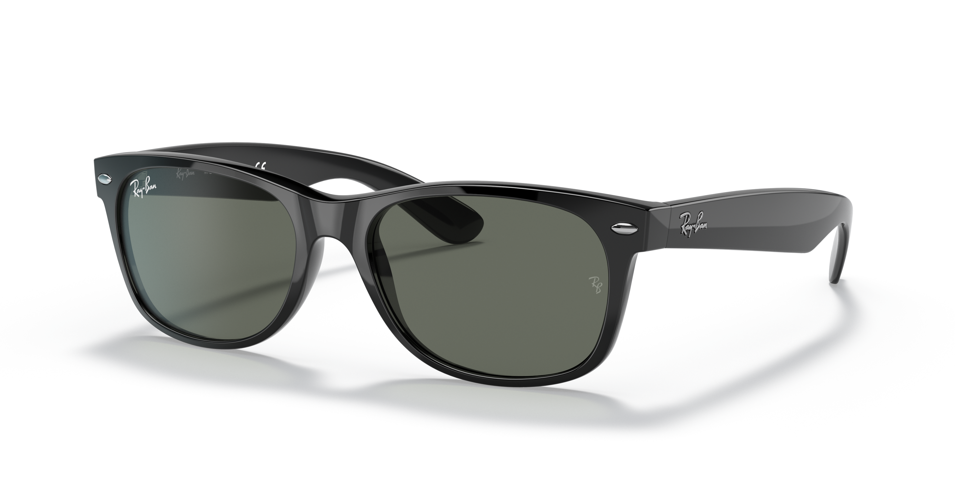 NEW WAYFARER CLASSIC Polished Black Frame G-15 Green Lenses 58-18