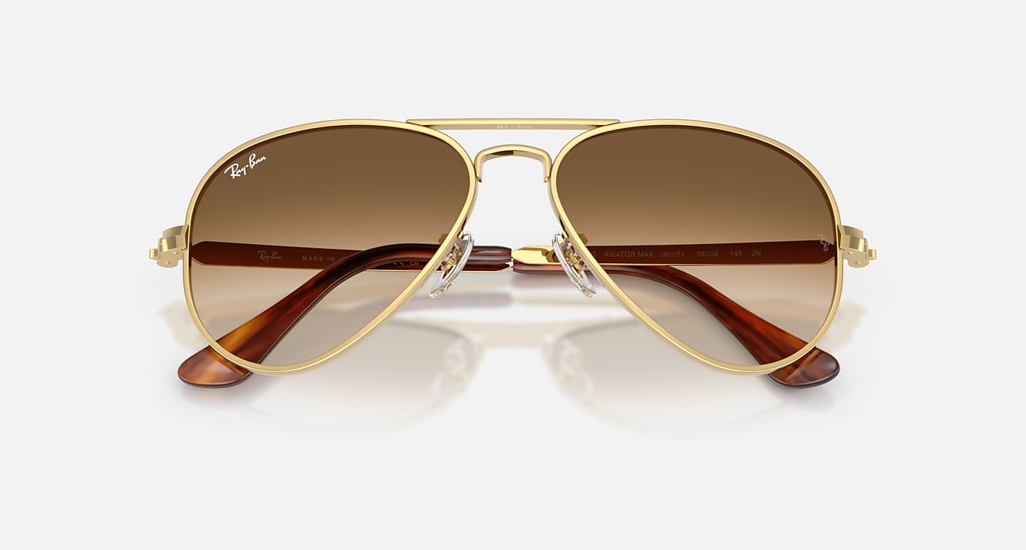 Ray-Ban Sunglasses Unisex Aviator Max - Arista Gold Frame Brown Lenses 58-16
