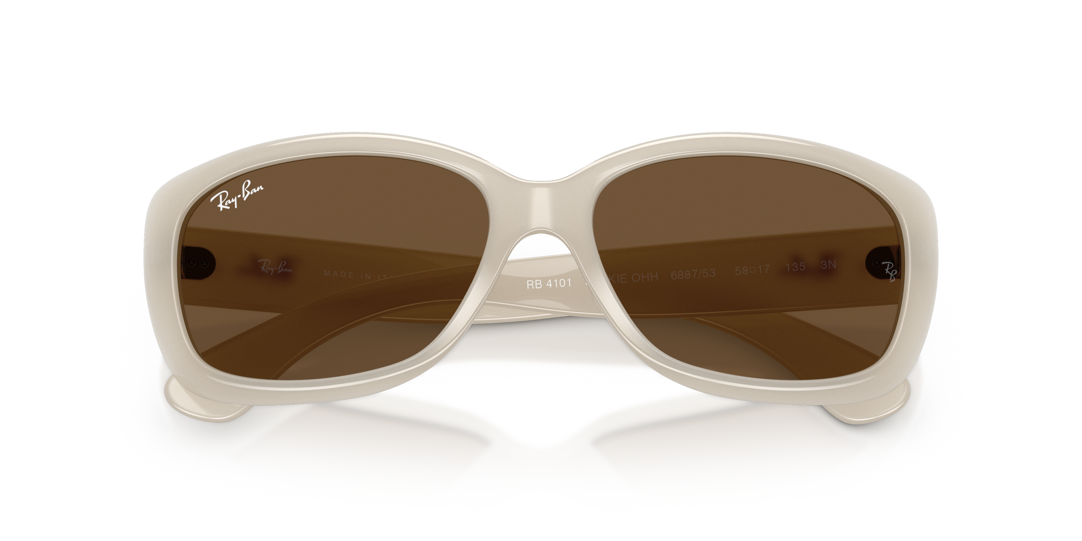 JACKIE OHH Sunglasses in Opal Ivory and Dark Brown - RB4101 | Ray