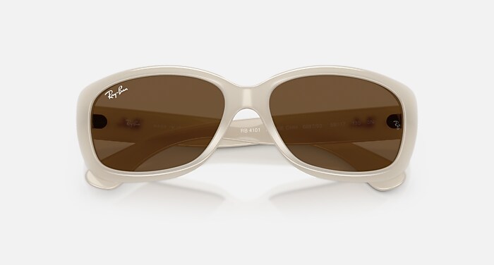 JACKIE OHH Sunglasses in Opal Ivory and Dark Brown - RB4101 | Ray