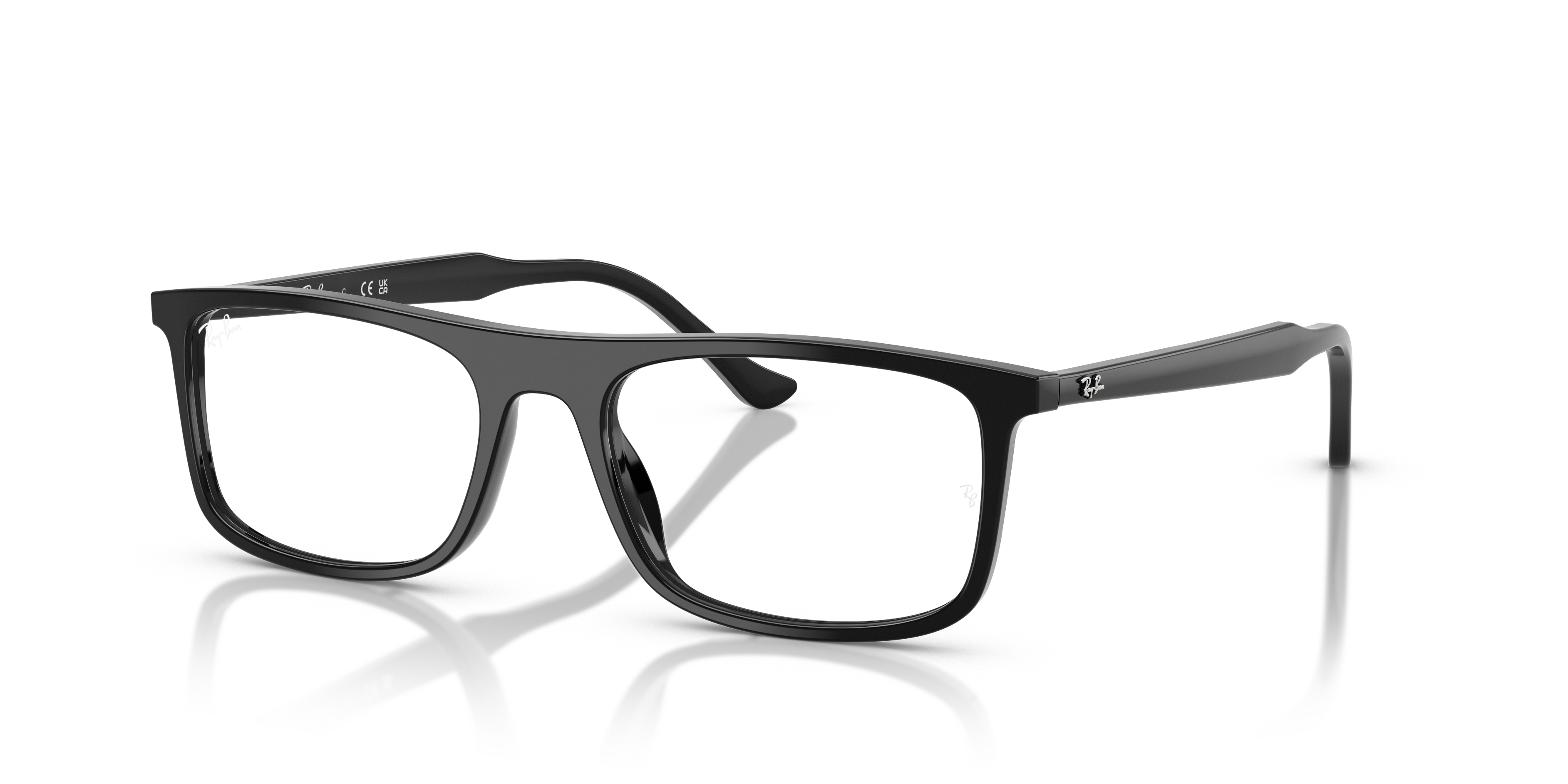 RB5440 OPTICS Polished Black Frame Clear Lenses 55-18