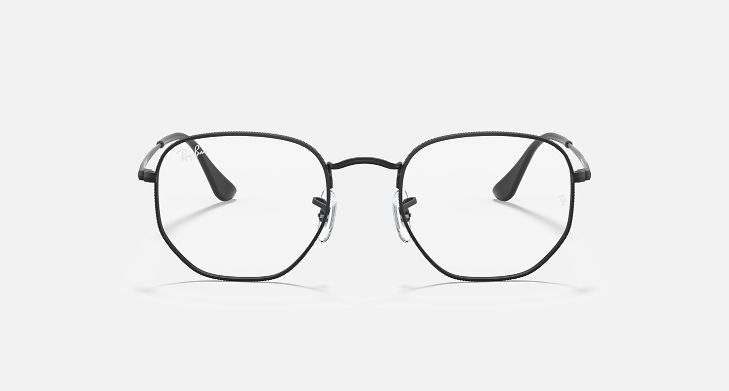 Ray-Ban Eyeglasses Unisex Hexagonal Optics Prescription - Black Frame Clear Lenses 51-21