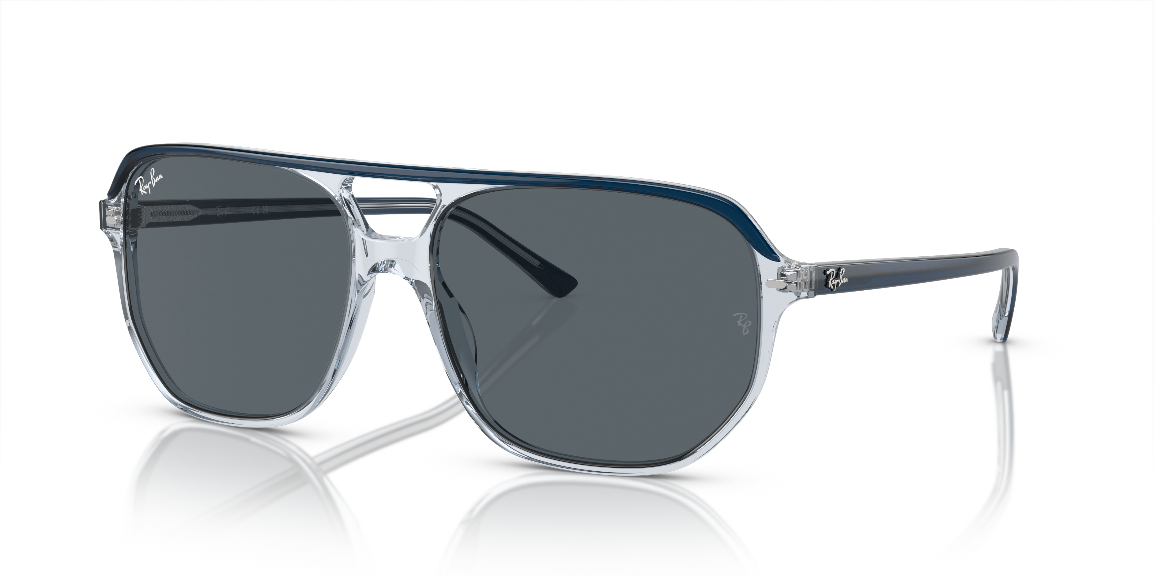 BILL ONE Polished Blue On Transparent Blue Frame Blue Lenses 57-16