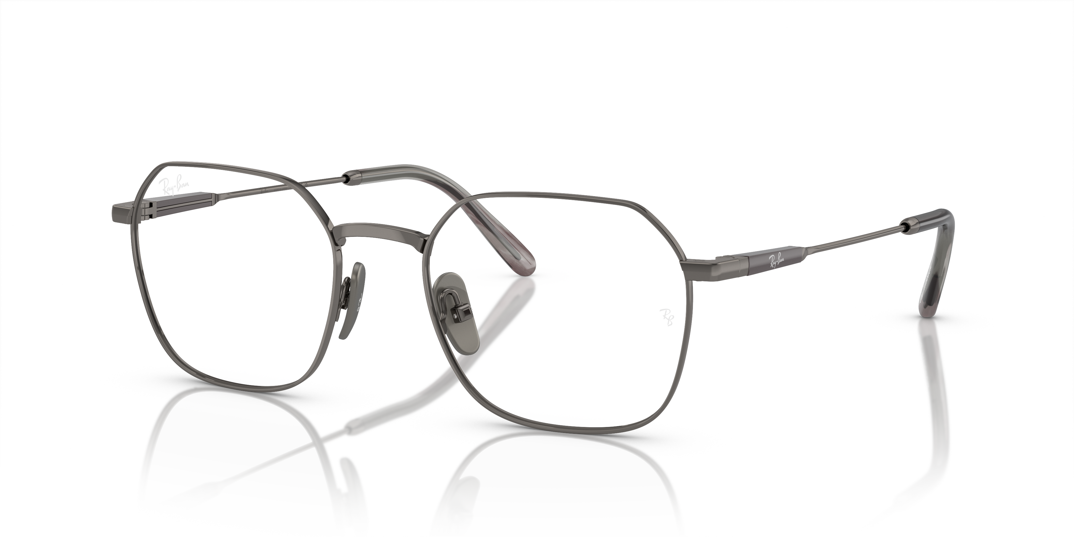 JIM TITANIUM OPTICS Polished Gunmetal Frame Clear Lenses 53-20