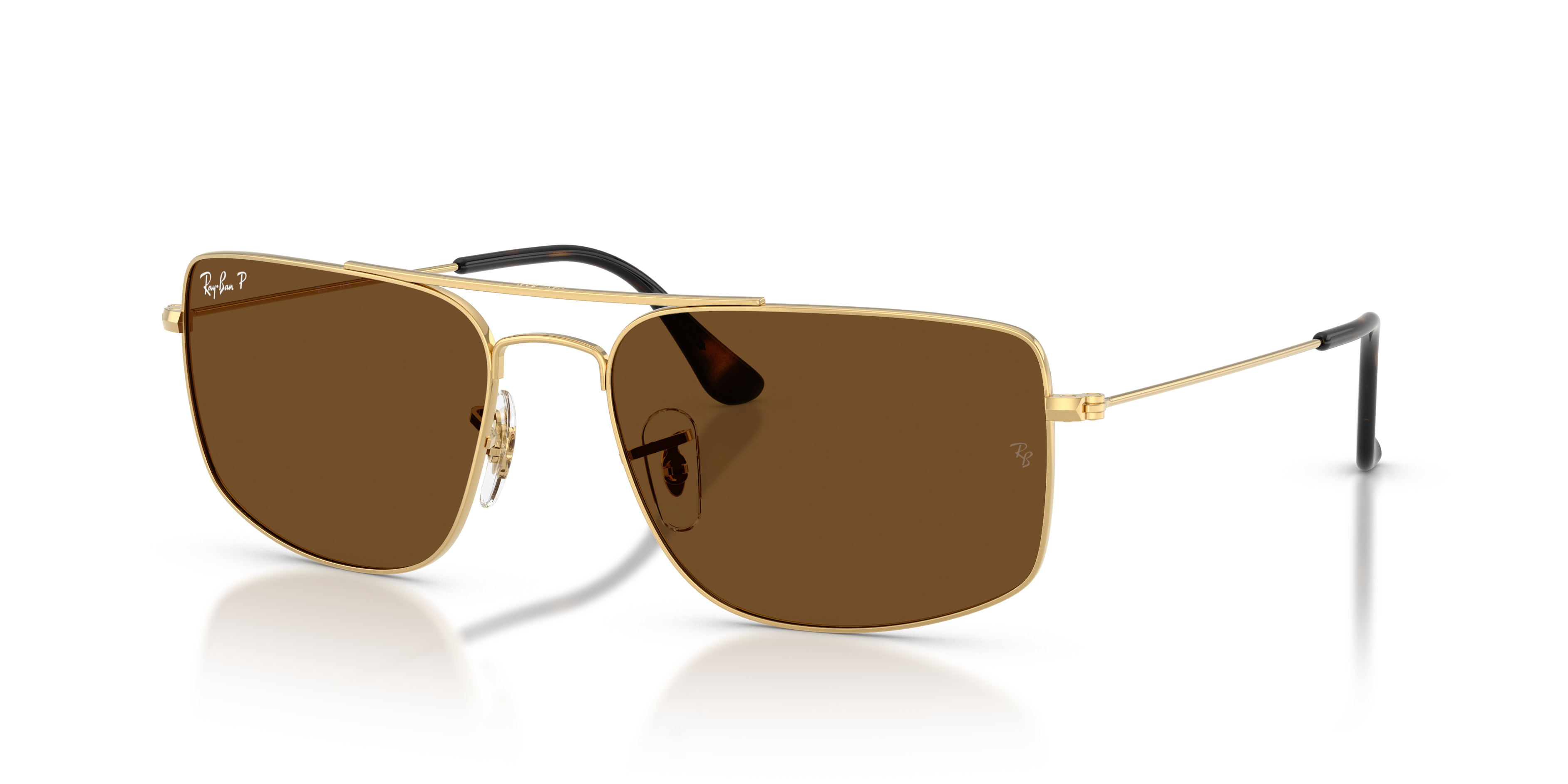 EXPLORER III Polished Arista Gold Frame Polarized Brown Lenses 56-18