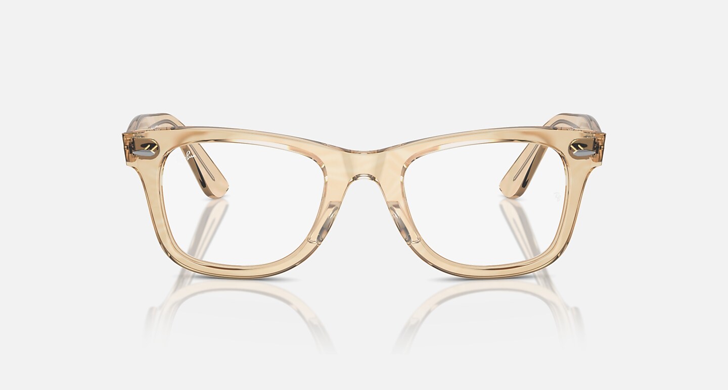 Ray-Ban Eyeglasses Unisex Wayfarer Ease Optics Change Limited Prescription - Photo Waves Brown Frame Demo Lens Lenses Polarized 50-22