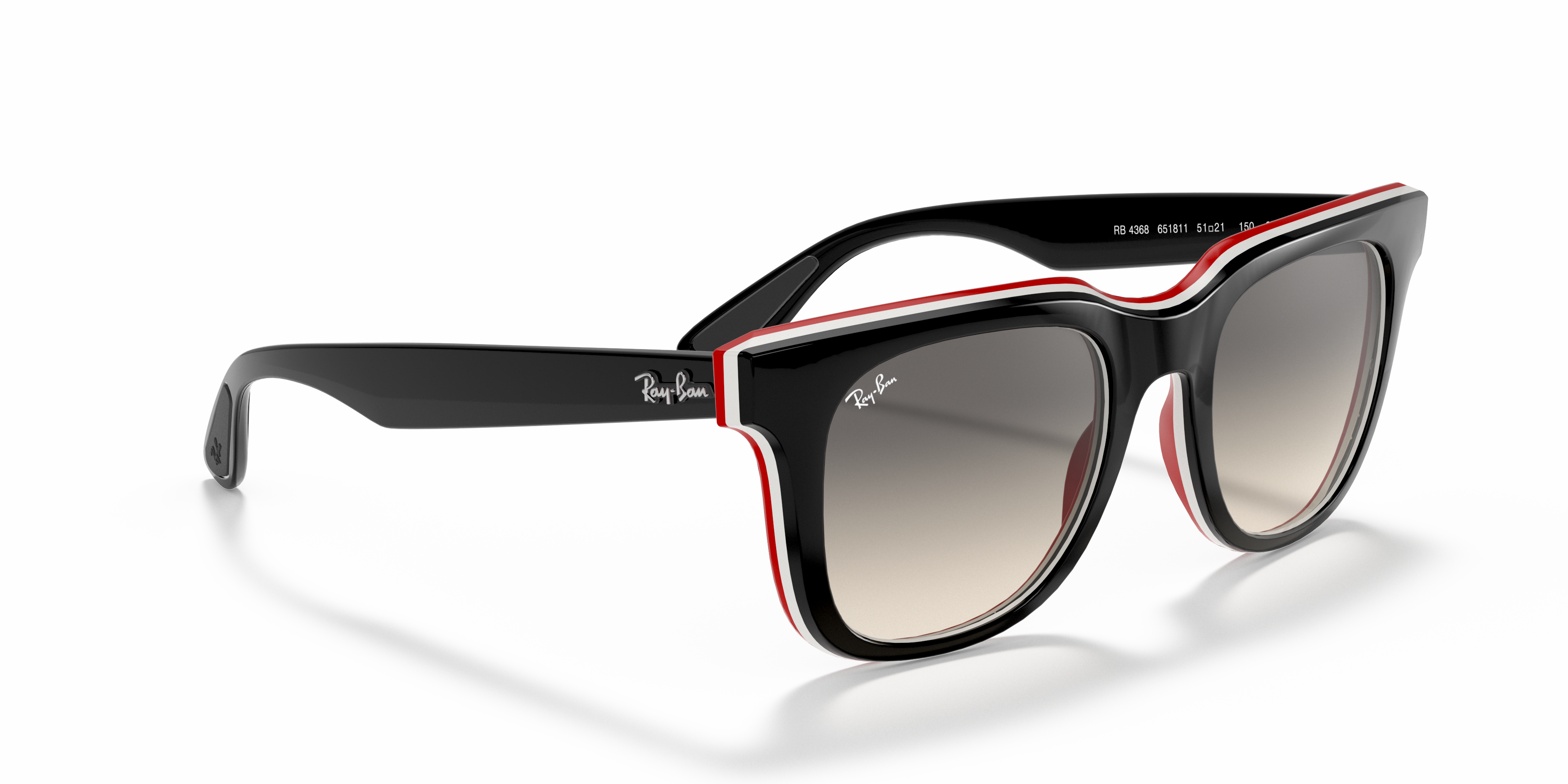 【RAY-BANレイバン】サングラス 0RB4368 BLACK WHITE RED RB4368 Sunglasses in Black and Grey Gradient - RB4368 | Ray