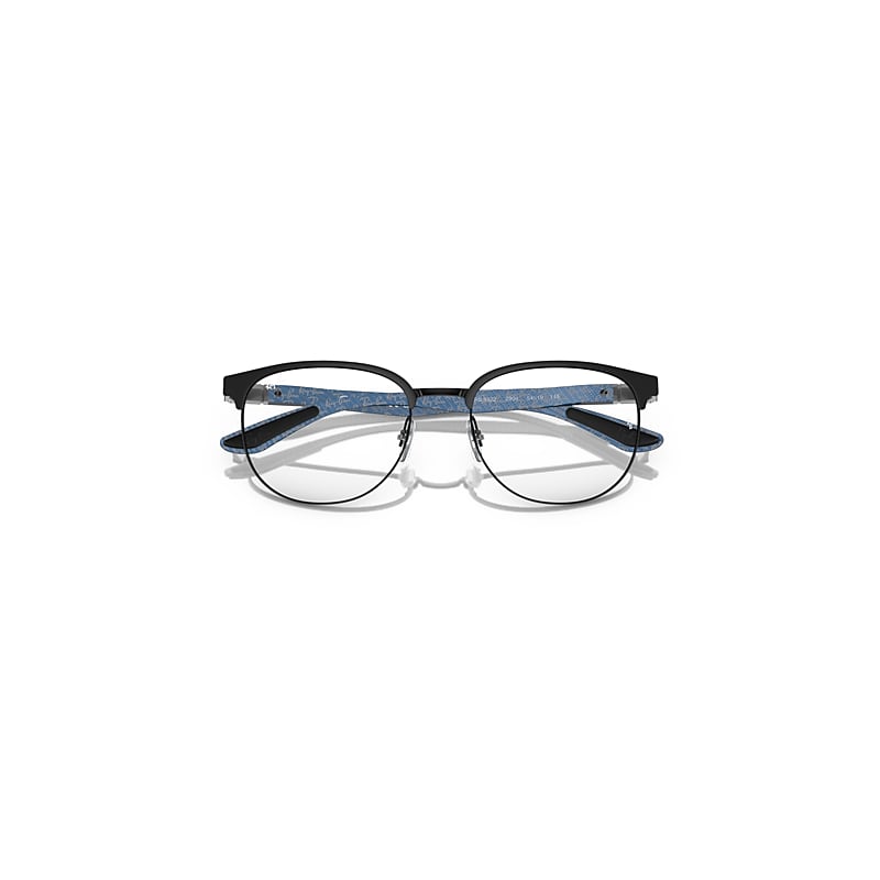 Ray-Ban Rb8422 Optics Eyeglasses Dark Carbon On Blue Frame Clear Lenses Polarized 52-19