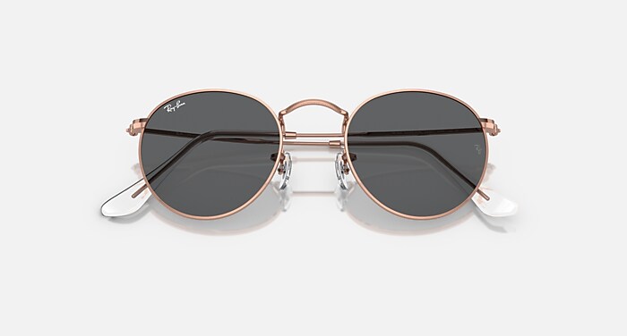 ROUND METAL ROSE GOLD Sunglasses in Rose Gold and Dark Grey