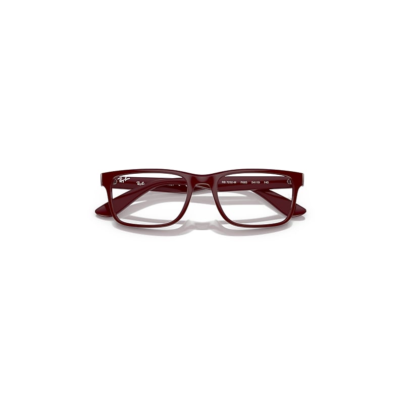 Ray-Ban Rb7232m Optics Scuderia Ferrari Collection Eyeglasses Dark Red Frame Demo Lens Lenses Polarized 54-19