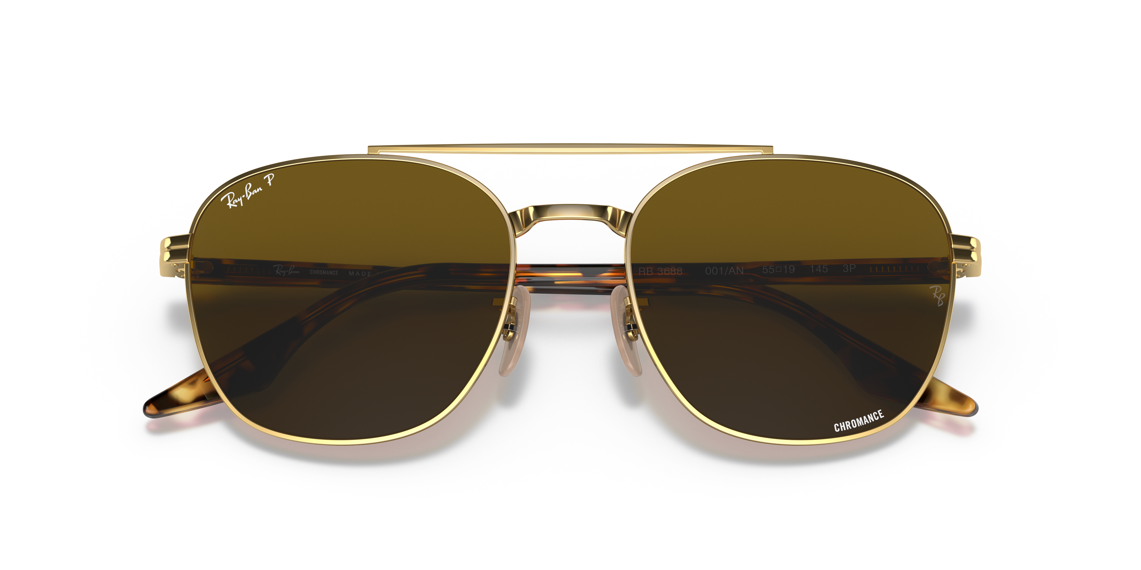 Auberge ROLAND ブラウン RB3688 Sunglasses in Arista Gold and Brown - RB3688 | Ray