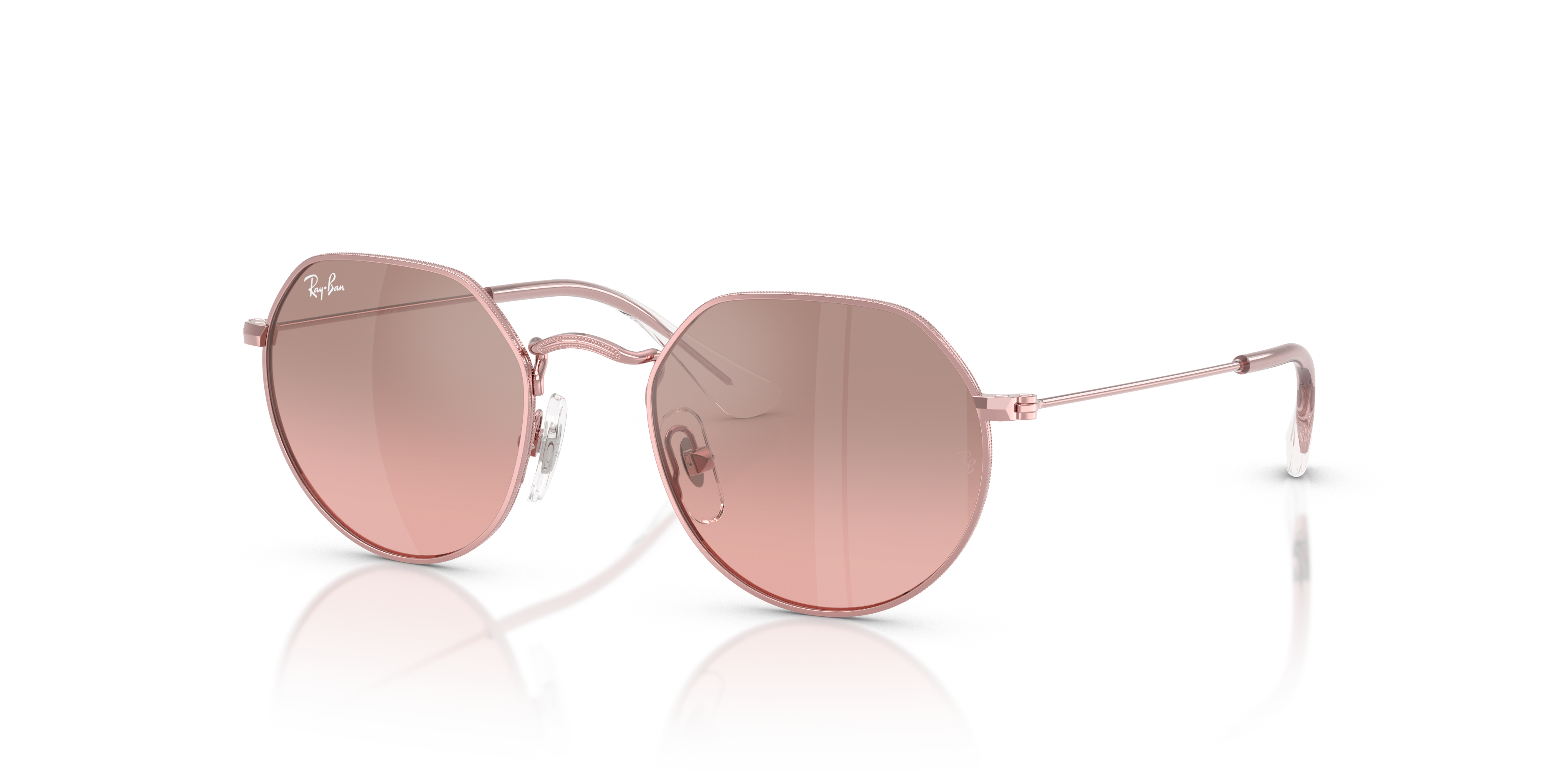 JACK KIDS Polished Light Pink Frame Pink Mirror Silver Gradient Lenses 47-19
