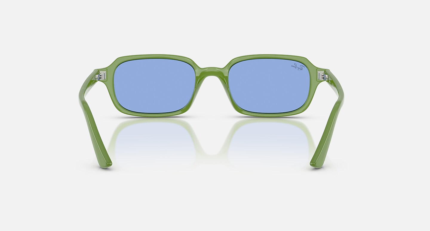 Ray-Ban Zuri Bio-based Sunglasses Cloudy Jungle Green Frame Blue Lenses 52-19