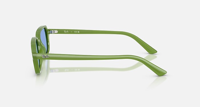 Ray-Ban Zuri Bio-based Sunglasses Cloudy Jungle Green Frame Blue Lenses 52-19