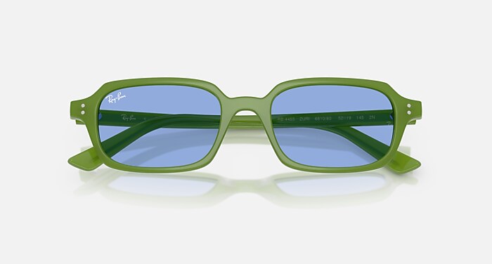 Ray-Ban Zuri Bio-based Sunglasses Cloudy Jungle Green Frame Blue Lenses 52-19