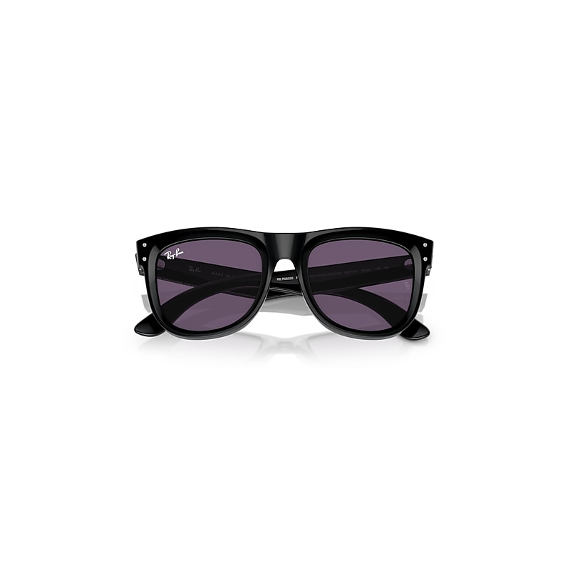 Ray-Ban Wayfarer Reverse Sunglasses Black Frame Violet Lenses 50-22