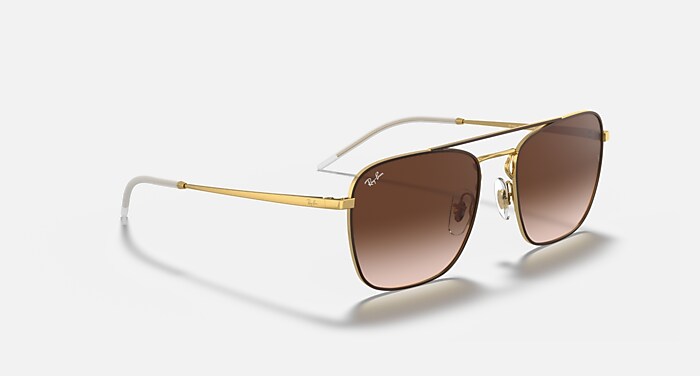 RB3588 Sunglasses in Brown On Gold and Brown Gradient Dark Brown 