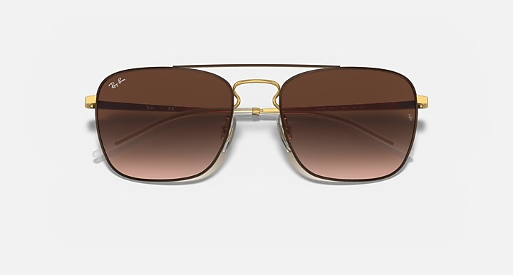 Ray-Ban Sunglasses Man Rb3588 - Brown On Gold Frame Brown Lenses 55-19