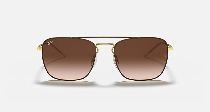 Ray-Ban Sunglasses Man Rb3588 - Brown On Gold Frame Brown Lenses 55-19