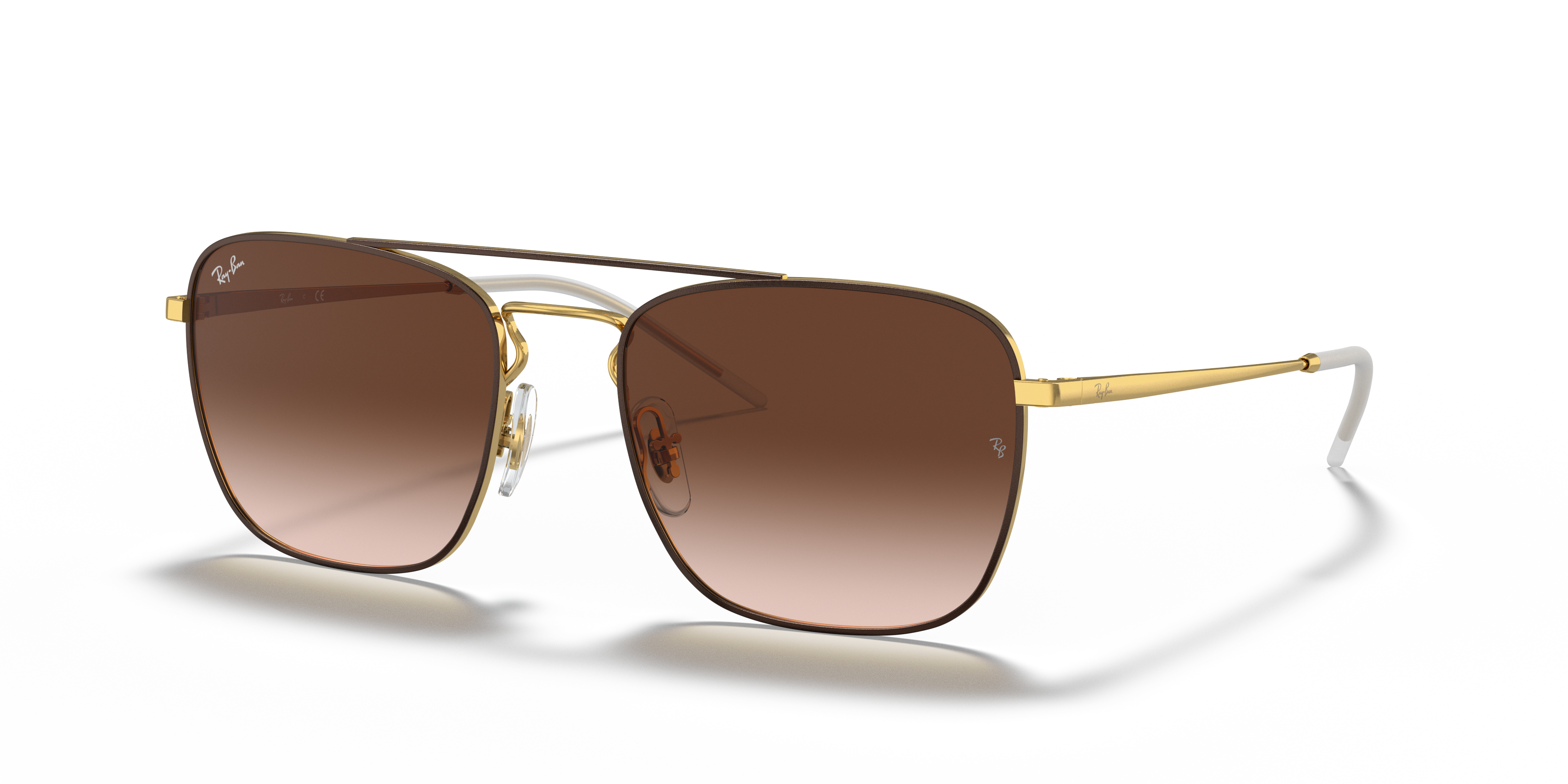 RB3588 Polished Brown On Gold Frame Brown Gradient Lenses 55-19