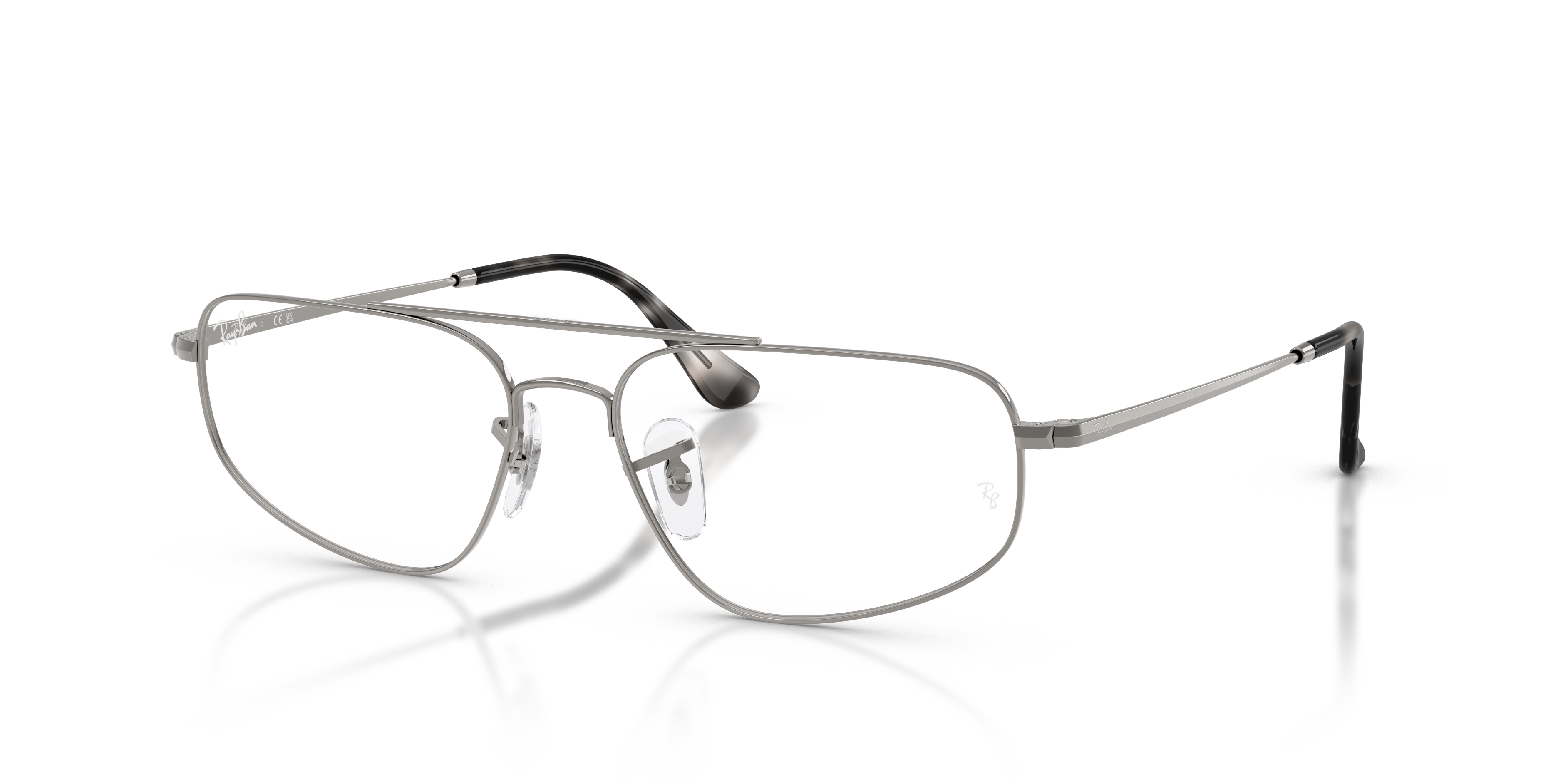 RB6550 OPTICS Polished Gunmetal Frame Clear Lenses 54-16