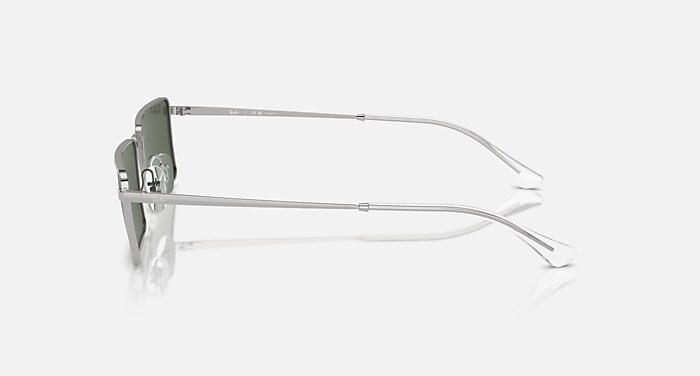 Ray-Ban Sunglasses Unisex Emy Bio-based - Silver Frame Green Lenses 56-17 Polarized