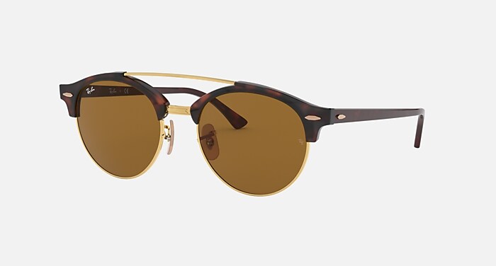 CLUBROUND DOUBLE BRIDGE Sunglasses in Red Havana and B-15  display picture 2