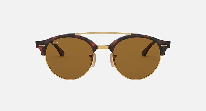 CLUBROUND DOUBLE BRIDGE Sunglasses in Red Havana and B-15  display picture 2