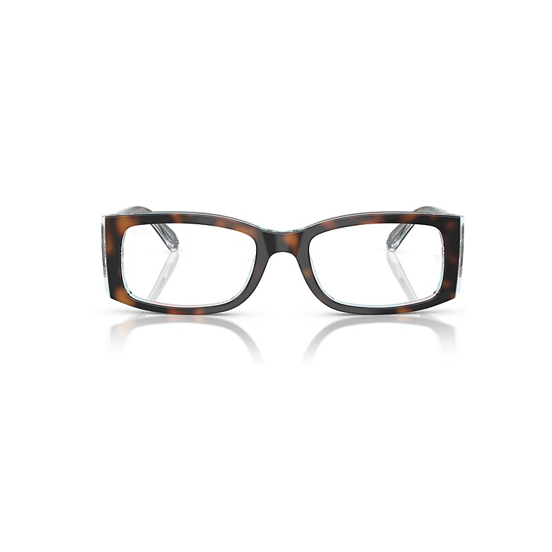 Ray Ban Miriam Optics Eyeglasses Dark Havana On Multicolor Frame Clear Lenses Polarized 52-19 In Dark Havana On Multicolor