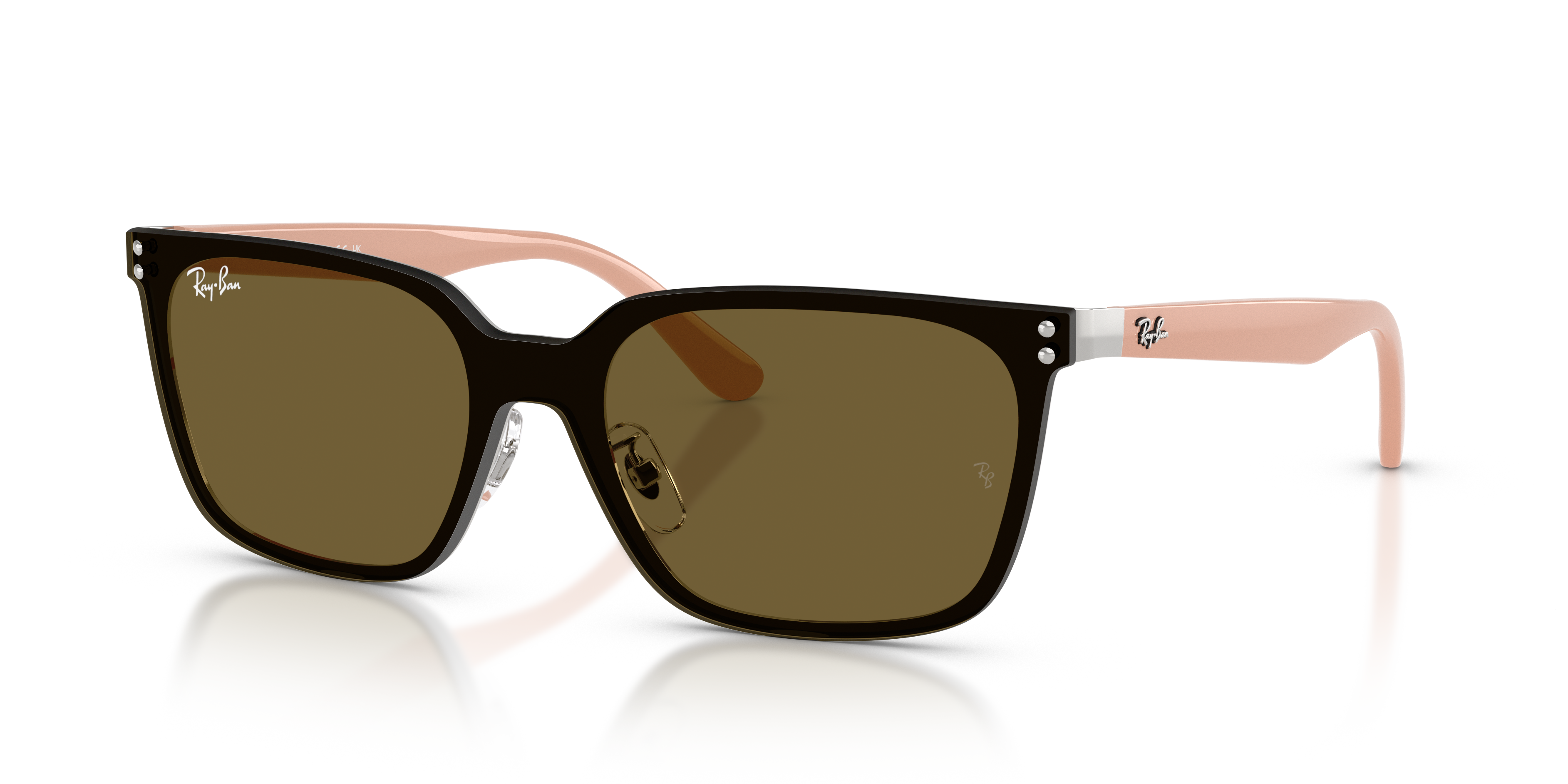 RB3784D Polished Silver Frame Dark Brown Lenses 0-145