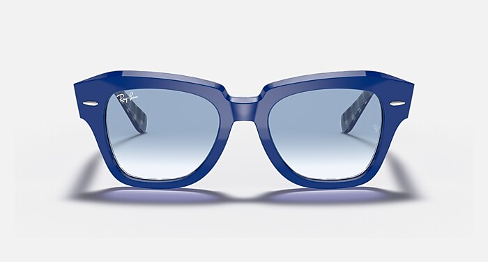 Blue Sunglasses in Light Blue Gradient and STATE STREET