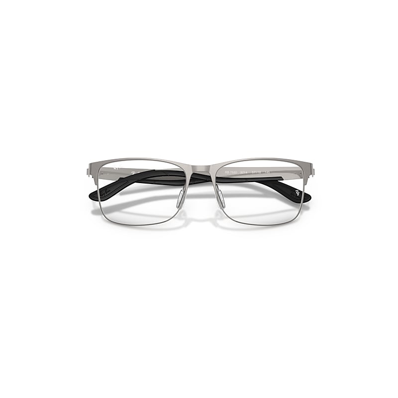 Ray Ban Rb7550 Optics Eyeglasses Gunmetal Frame Clear Lenses Polarized 57-18 In Gray