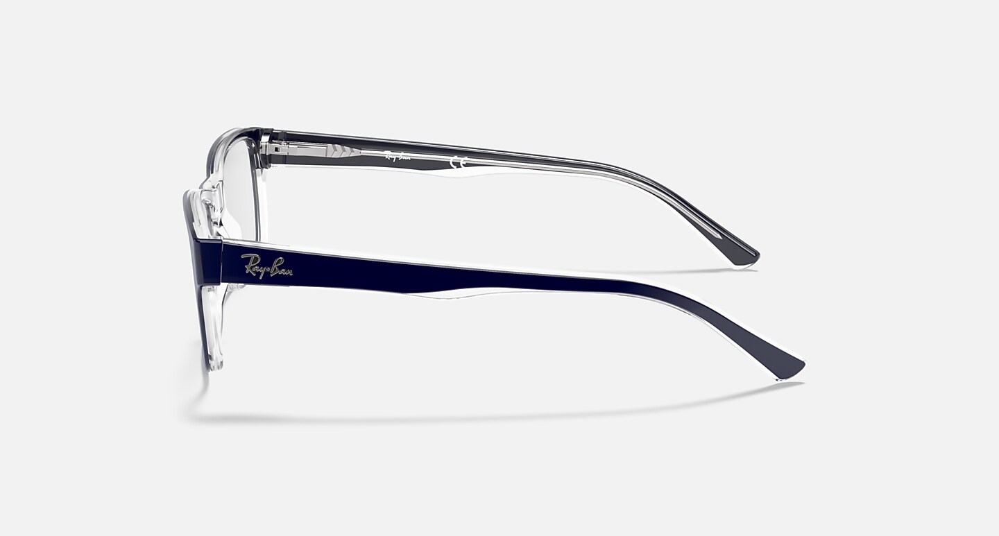 Ray-Ban Eyeglasses Unisex Rb5268 Optics Prescription - Blue Frame Clear Lenses 55-18 Polarized
