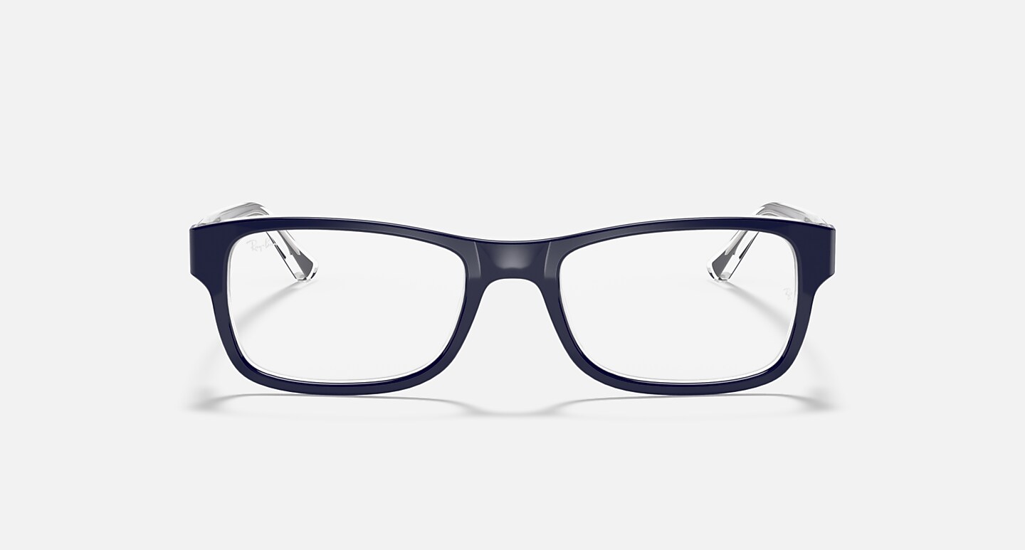 Ray-Ban Eyeglasses Unisex Rb5268 Optics Prescription - Blue Frame Clear Lenses 55-18 Polarized