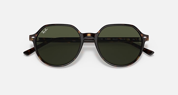 Ray-Ban Thalia Sunglasses Havana Frame Green Lenses 53-18
