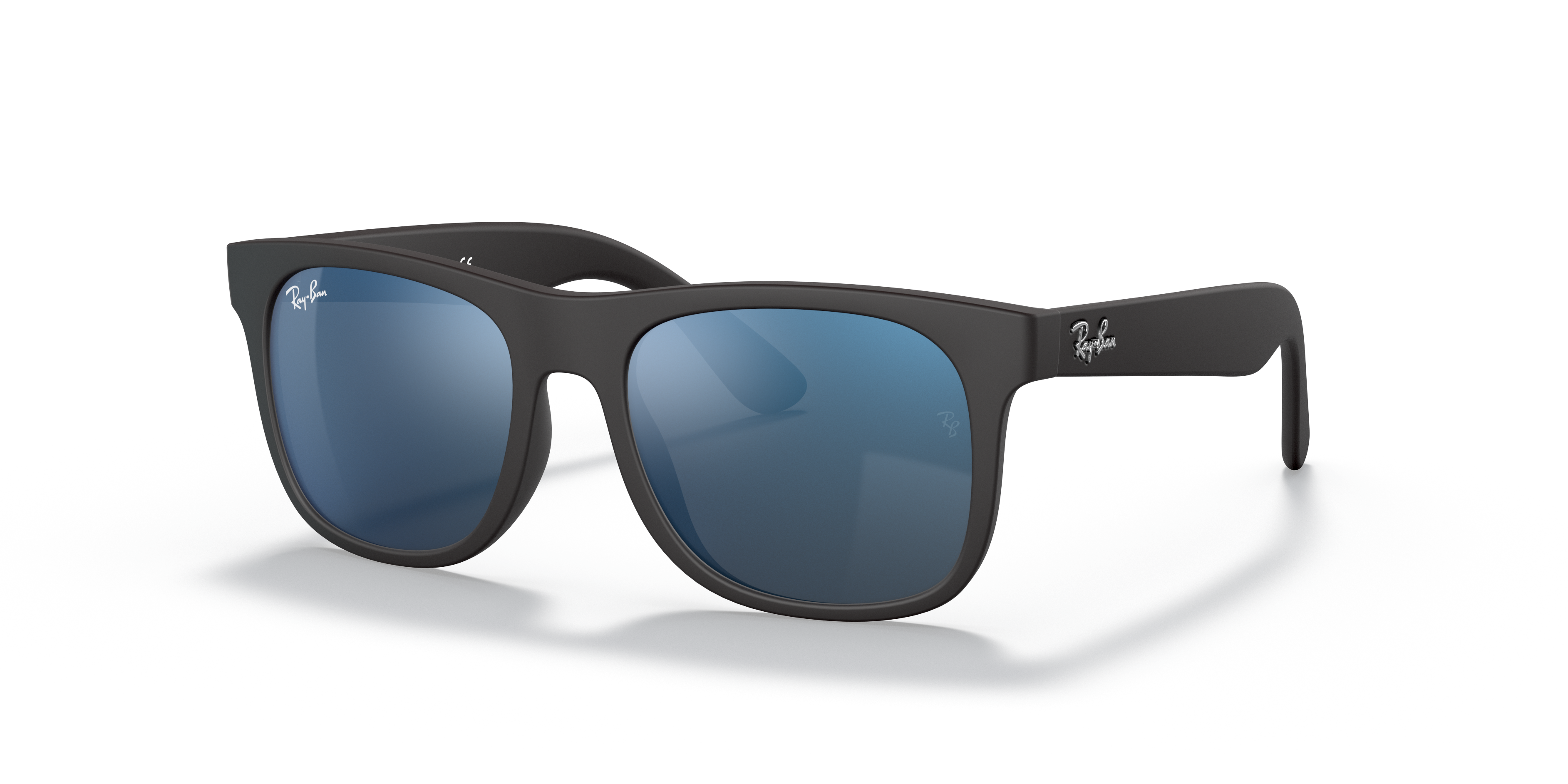 JUSTIN KIDS Matte Rubber Black Frame Blue Mirror Lenses 48-16