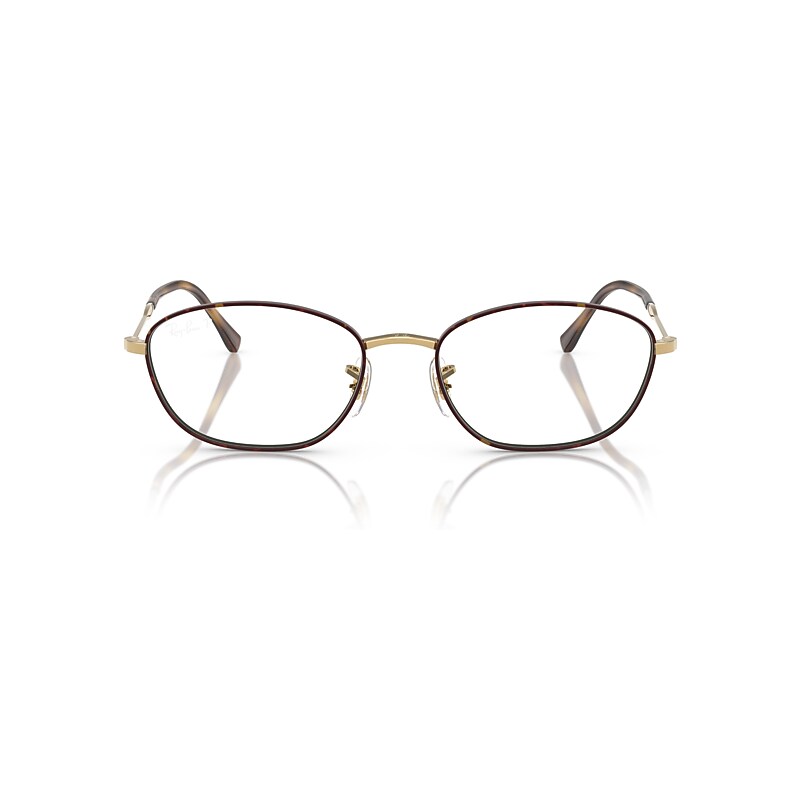 Ray Ban Rb3749v Optics Eyeglasses Gold Frame Clear Lenses Polarized 55-18 In Gold