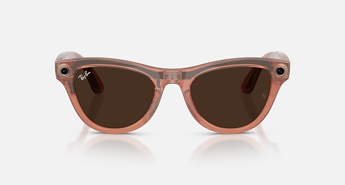 RAY-BAN META SKYLER - GEN 2 Sunglasses in Peach and Clear/Brown