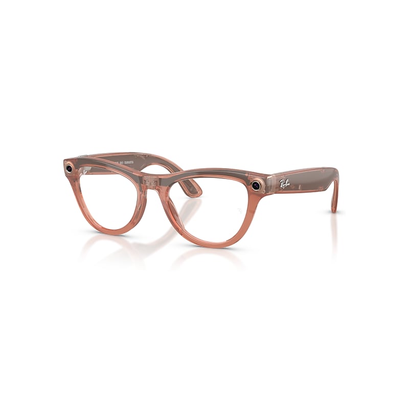 Ray-Ban Meta Shiny Peach Frame Brown Lenses AI Glasses