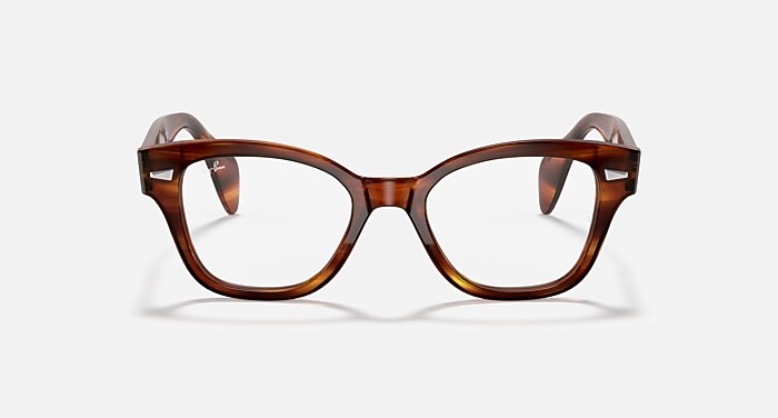 Ray-Ban Eyeglasses Unisex Rb0880 Optics Prescription - Striped Havana Frame Clear Lenses 49-19