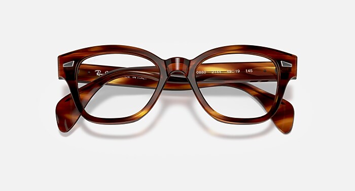 Ray-Ban Eyeglasses Unisex Rb0880 Optics Prescription - Striped Havana Frame Clear Lenses 49-19