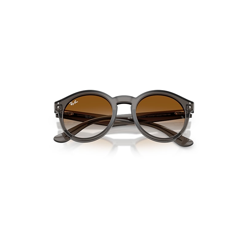 Ray Ban 2180 Reverse Sunglasses Transparent Dark Grey Frame Brown Lenses 52-22
