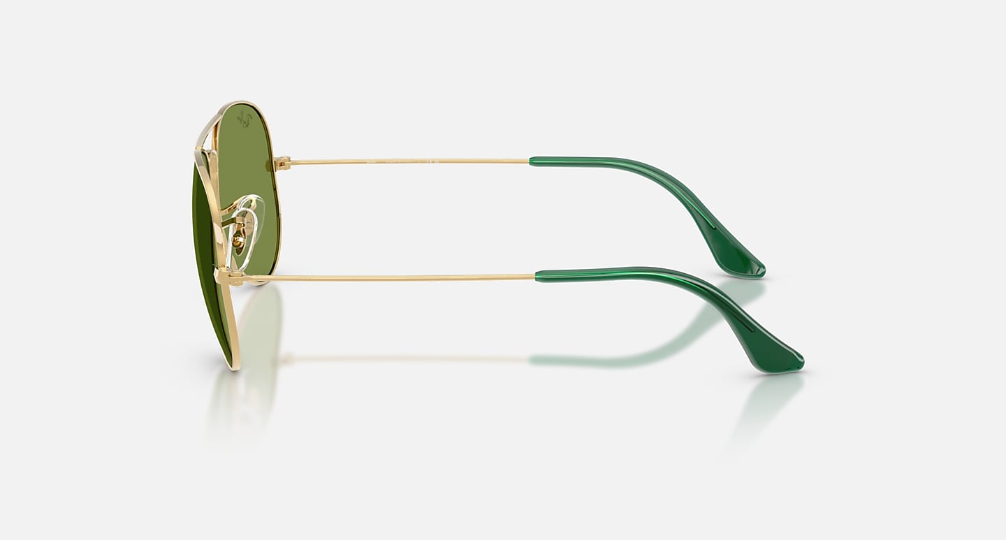 Ray-Ban Aviator Large Metal Sunglasses Arista Gold Frame Green Lenses 58-14